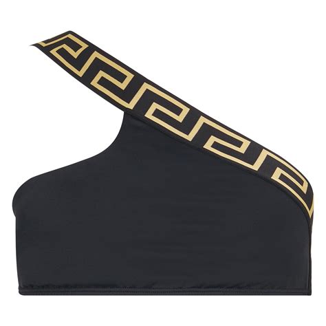 versace one shoulder bikini top|Versace bikini bottoms.